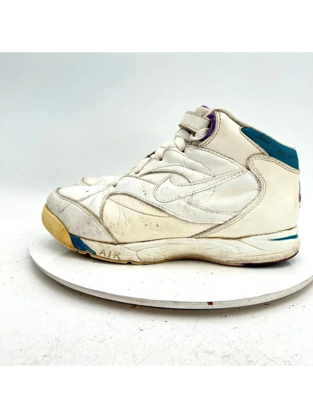 Vintage Nike Air Women Size 8 White Teal Purple Shoes Made In China